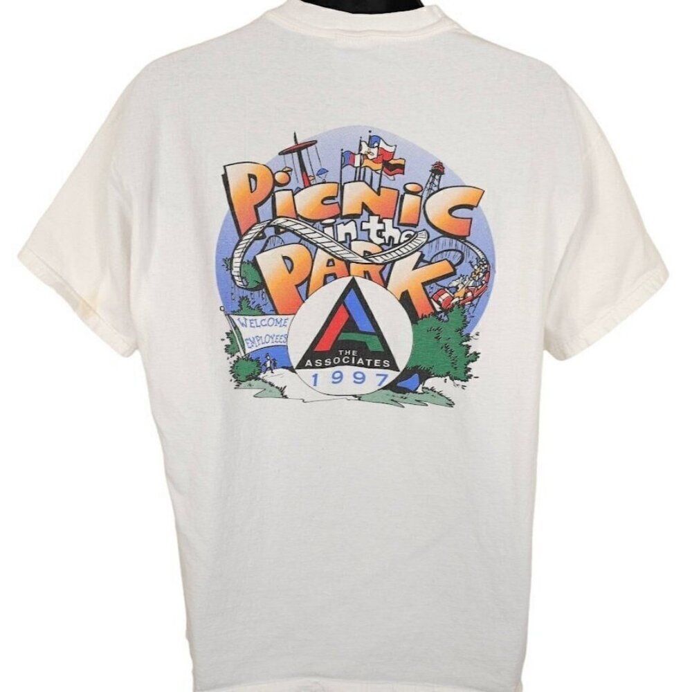 Vintage The Associates T Shirt Mens Size XL White 90s Picnic In The Park 1997